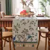 Camino de Mesa Jacquard Floral Estilo Americano de Lujo Ligero, Mantel Largo, Cubierta Antipolvo Atmosférica para Mueble de TV y Zapatero