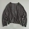 Cárdigan fino de estilo casual Lyocell Tencel, ropa de protección solar para mujer, manga larga, corte relajado, chaqueta ligera, top tipo chal