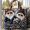 2026 Nuevo Bolso Tote Acolchado Bordado de Moda Navideño Estampado Digital Transfronterizo Bolso de Algodón Casual para el Trabajo