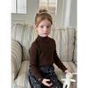Roupa Infantil Macia Meninos e Meninas Suéter de Gola Média Outono e Inverno 2025 Camisa Base Infantil Slim Fit Suéter Interno Masculino Tendência