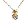 Nuevo Collar Redondo de Diamantes Flor de Iris para Mujer, Cadena para Clavícula, Elegante y Lujoso, Nicho, Gama Alta, Sencillo, Versátil, Diseño de Moda