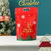 Bolsa de pie de dibujos animados de pan tostado semi-transparente engrosada, soporte para repostería de copo de nieve, bolsa de empaque para galletas, bolsa con cierre hermético