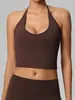 Ropa de Yoga Transfronteriza para Mujer Deporte al Aire Libre Cuello en U Impresionante Top Corto Halter con Almohadillas en el Pecho Espalda Hermosa Adelgazante Sexy Ropa de Fitness