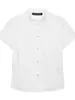 Roupas Femininas Transfronteiriças Chegadas de Verão 2026 Moda Estilo Europeu e Americano Versátil Camisa de Popeline com Detalhe de Nó para Mulheres 2904/256