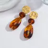 Pendientes ovalados de resina estilo retro Melard transfronterizos, pendientes para mujer, pendientes exagerados de alta gama europeos y americanos