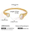 Pulsera Elegante y Discreta de Acero de Titanio, No se Desvanece, Joyería de Circonita de Alta Gama para Mujer, Anillo Abierto en Forma de C, Joyería de Venta Caliente Transfronteriza al por Mayor