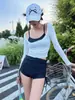 Traje de baño nuevo de tres piezas dividido para mujer 2025, traje de baño delgado y sexy para resort de playa y aguas termales para mujer, dropshipping]