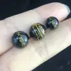 Ágata Natural Vermelha e Preta com Estampagem Dourada, Contas Soltas Wenchang F, Contas Redondas Sucesso em Lista Dourada, Acessórios para Joias DIY, Aproximadamente 8-14mm, Atacado