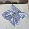 Lenço Quadrado Elegante com Laço de Fita Xadrez Estilo Coreano Scrunchie para Mulheres, Elástico de Cabelo de Verão, Corda para Coque, Novo Estilo