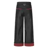 Pantalones Largos de Mezclilla a Cuadros de Color Contrastante con Puño Ropa de Trabajo para Hombre Marca de Moda Callejera Diseño con Sentido de Personalidad Holgados de Pierna Ancha Rectos