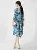Roupa Estilo Resort de Luxo Shenzhen Nanyou para Mulheres, Roupa Plus Size, Vestido Versátil de Comprimento Médio Solto Estampado Issey Miyake