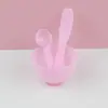 Set de tazón para mascarilla de PP medio película suave polvo herramienta para película de spa DIY tazón palo cepillo de silicona cepillo cuchara simple