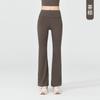 Calça Yoga Pilates Respirável Boca de Sino Lycra Roupa de Trabalho Bolso Calça Yoga Feminina Cintura Alta Levanta Bumbum Esportiva Longa