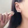 Diamante cheio borboleta orelha clipe de uma peça brincos transfronteiriços folha brincos brincos elegantes Super Flash Diamante-embutido nicho design sentido