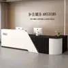 Mostrador de recepción de empresa de estilo chino nuevo, mostrador de recepción, caja registradora, mostrador de vestíbulo, escritorio de oficina pequeño, moderno y sencillo para tienda