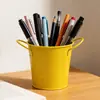 Cubo Pequeño de Hierro de Color Caramelo, Portalápices de Hierro Forjado, Maceta de Hierro para Suculentas, Cubo Portátil para Niños, Cubo Pequeño de Hierro Mini