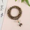 Pulseira de Sândalo Verde Natural DIY Acessórios da Sorte Sândalo com Fragrância Contas de Oração Artesanato em Madeira Pulseira para Casal Homens e Mulheres