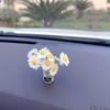 2025 novos ornamentos de carro frescos rede vaso de flores vermelhas flores acessórios de carro console central decorações deusa flores