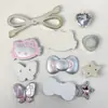 Venta caliente lindos accesorios de gato plateado con lazo accesorios para el cabello zapatos con agujeros pinza para el pelo material DIY al por mayor