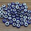 Resina Azul Redondo Plano Colorido Cuentas de Ojo Cuentas de Ojo de Pez Hecho a Mano DIY Joyería Pulsera Accesorios Materiales Venta al por Mayor