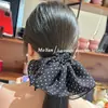 Estilo Coreano Elegante Saia de Bolinhas Elástico de Cabelo Scrunchie Retrô Artístico Nova Corda de Cabelo de Bolinhas 2025 Elástico de Rabo de Cavalo para Mulheres