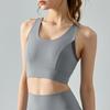 Roupa íntima esportiva de alta resistência combinando com cores de primavera e verão, peça única feminina com bojo no peito, fivela traseira sem costura, sutiã de ioga para corrida ao ar livre