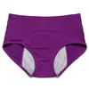 Pantaletas menstruales a prueba de fugas de cintura alta transpirables para mujer, de diseño transfronterizo, con protección ampliada en los laterales y en la parte delantera y trasera contra fugas.