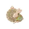 Dinastía Song Brocado Palacio Lunar Conejo de Jade Colgante Accesorios DIY Estilo Antiguo Hanfu Qipao Broche Retro Base para Colgante Venta al por Mayor