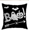 Funda de almohada impresa de Halloween transfronteriza Temu Poliéster Impreso para el hogar Sala de estar Cojín de sofá Dormitorio Funda de almohada