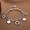 Pulsera de acero de titanio versátil para joyería transfronteriza europea y americana, pulsera coreana bohemia elegante de acero de titanio que no se decolora, joyería femenina