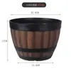 Vaso de Flor de Plástico Love Beauty Resina Espessa Imitação de Barril de Vinho Sem Furo Com Furo Pátio Extra Grande Retro Lótus Lírio d'Água Cilindro