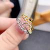 Anillo de gemas sin incrustaciones de plata 925 con soporte vacío, piedra principal de 4 x 5 mm con incrustaciones, venta directa de fábrica