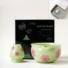 Tazón de Matcha de estilo japonés transfronterizo con patrón de flor en la boca Baibenli Juego de té Matcha de cerámica creativa Pincel de té de bambú Dinastía Song