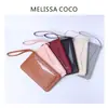 Cartera de Mujer Ultradelgada Color Sólido Multifuncional Larga Portátil Correa de Muñeca Extendida Bolsa para Teléfono Móvil