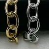 Colar de Corrente de Metal Exagerado para Homens e Mulheres, Marca de Moda de Rua, Hip-Hop, Tendência, Único, Estiloso, Pulseira Ultra-Grossa, Estilo Minimalista