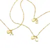 Moda Europeia e Americana Colar Simples de 26 Letras em Forma de Coração Pingente Criativo Versátil de Coração de Pêssego Corrente Curta para Clavícula Presente para Mulheres
