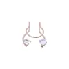 Amazon Caliente Acero Inoxidable Circonita Pinza para Nariz Forma de U con Astas de Diamante Clavo Falso para Nariz Sin Perforación Aro para Nariz Doble Adorno de Nariz con Diamantes