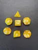 Patrón de mármol multicolor de dos colores tablero de juego de mazmorra juego de rol dnd acrílico poliédrico set de 7 piezas dados