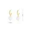 Flotador Flotante Twist Francés Colgante de Corazón de Metal Aretes de Círculo para Mujer Aretes Elegantes de Corazón Retro