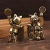 Nova Figura de Gato da Sorte Exclusiva Transfronteiriça de Latão, Gato da Sorte Desenho Animado Meta de Cem Milhões Decoração de Mesa Atacado