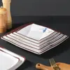 Plato de melamina, plato frío cuadrado de plástico tipo porcelana, plato de comida rápida, plato para saltear en restaurantes, plato de arroz cubierto comercial