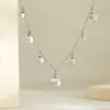 Collar con Colgante de Gota de Agua Blanco Transparente para Mujer, Cadena de Clavícula con Diseño de Nicho Nuevo, Collar Moderno, Sencillo y Exquisito