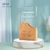 Trofeo de Cristal Creativo de Madera Grabado Personalizado Medalla de Competencia Producción Placa Autorizada Premio al Empleado Destacado Souvenir