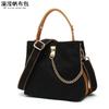 Bolso de mano informal para mujer, bolso diagonal de lona impermeable con primera capa de cuero, bolso de hombro de color sólido, suministro de fábrica desbordante