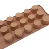 Forma Redonda de Flor com 15 Furos para Chocolate para Uso no Forno, Forma de Bandeja de Gelo para Pudim de Chocolate, Forma de Chocolate para Assar