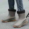 Botas de lluvia de estilo alemán para hombre hasta la pantorrilla, nuevo modelo 2026, zapatos de goma impermeables para adultos de suela gruesa, resistentes al desgaste y antideslizantes, zapatos de agua