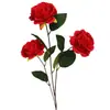 Flor Artificial Decorativa de Lujo Flor de Rocío Peonía de Tres Pétalos Arreglo Floral de Boda Guía de Camino Decoración de Boda Rama de Camelia Flor Artificial