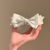 Pinza de Plátano con Lazo de Lunares de Satén de Alta Gama, Estilo Deseo Gentil y Puro Estilo Coreano, Pinza Vertical Elegante para Cola de Caballo Alta, Accesorio Versátil para el Cabello