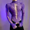 Lobe Lencería Erótica para Hombre Bodysuit Sexy con Pedrería Uniforme de Discoteca Talla Grande Top Apasionado Ajustado Dropshipping para Hombre