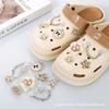 Acessórios para sapatos com furos diy flor de sapato liga strass corrente de desenho animado removível conjunto de acessórios